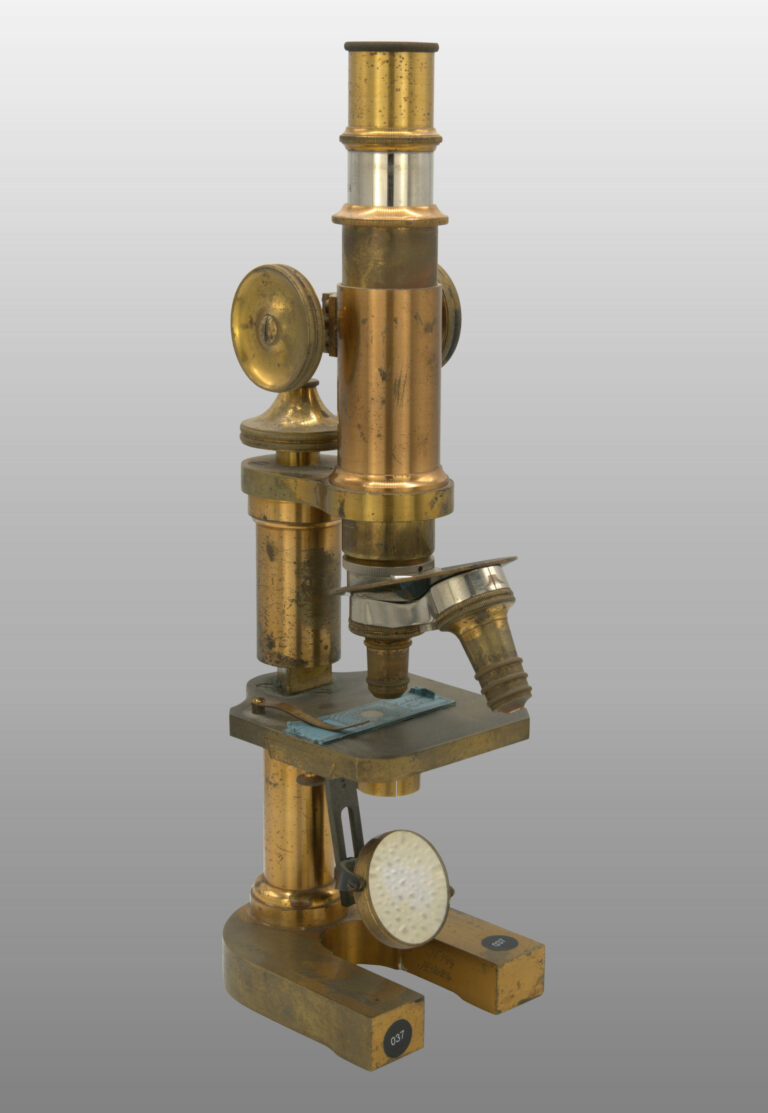 Microscope moyen monté droit fixe., photo de détail